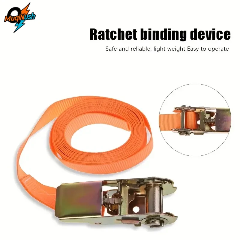 

MuqiNush 1M/2M/3M Heavy Duty Ratchet Cargo Line with Steel Tensioner Safe Luggage Outdoor Camping Equipment Metal Frame Design