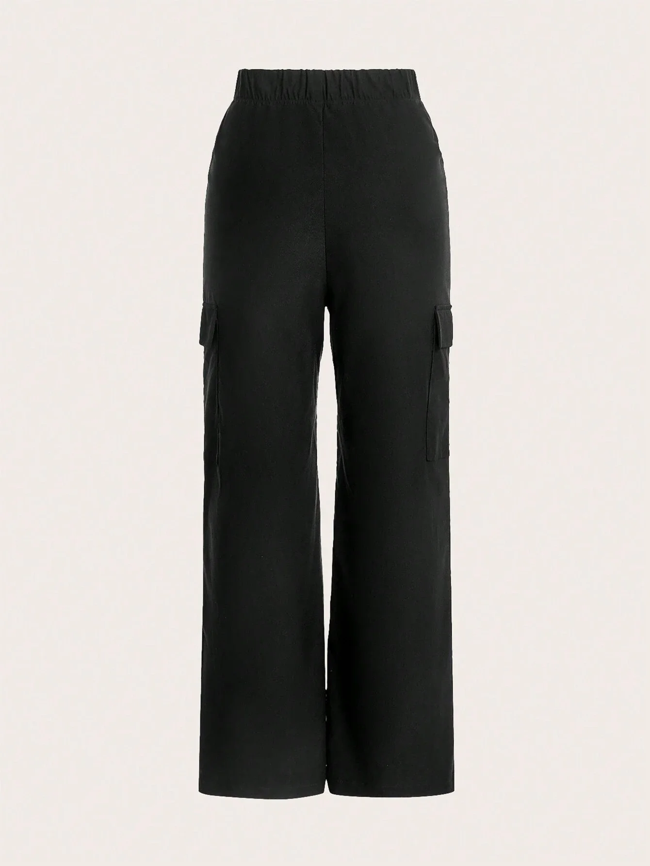 

Женские брюки-карго с эластичным поясом и карманами с клапанами