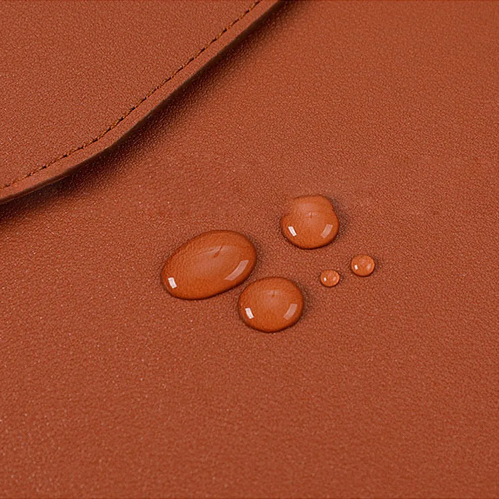 A4 File Pocket Dustproof Documents Pouch Faux Leather Snap Closure Business File Bag Large Capacity School Office Stationery