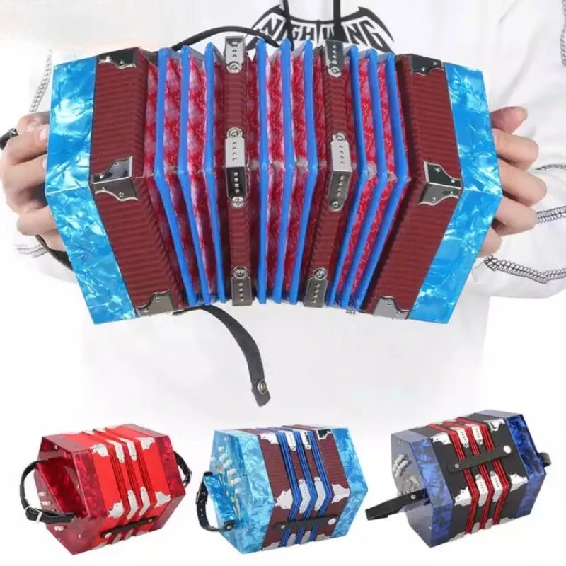 

Hexagonal Accordion Anglo English Style Sky Blue 20 Keys (Push-Pull Dissonance)