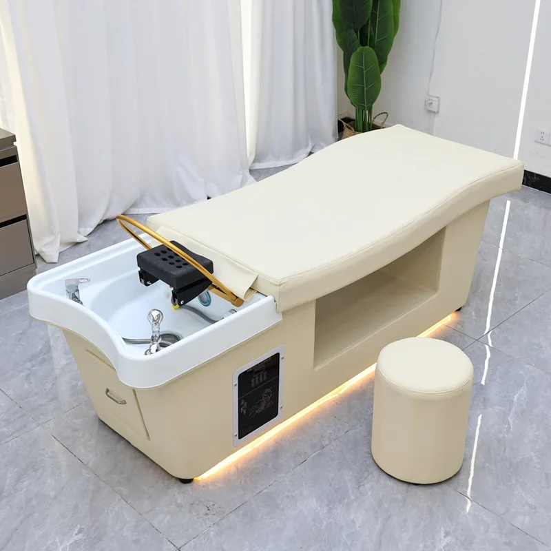 Modern Design Ergonomic Japanese Head Spa Thai Massage Bed with Durable Curved Basin for Salon