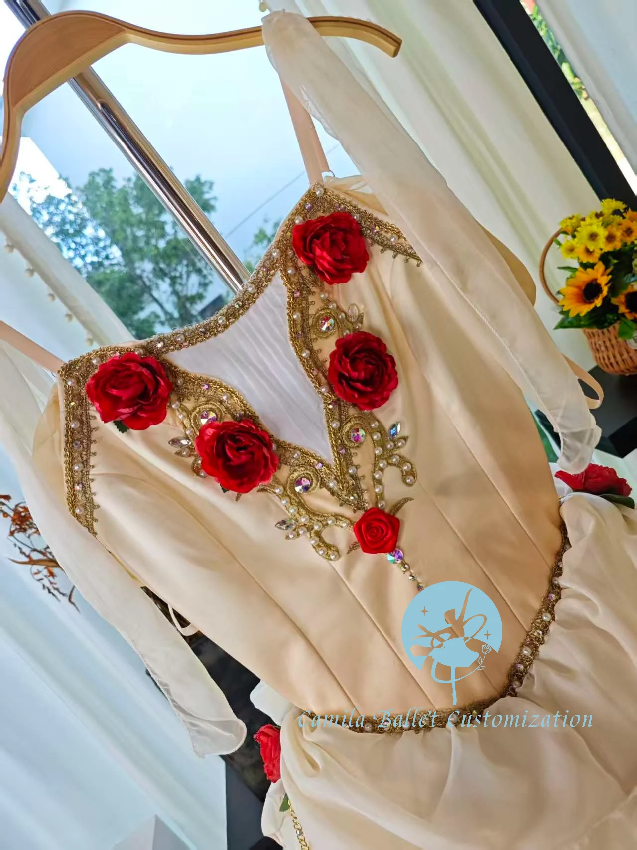 Hochwertiger, maßgeschneiderter Flora's Awakening Variations Ballettaufführungswettbewerb für Erwachsene und Kinder, Gazerock, langer Rock