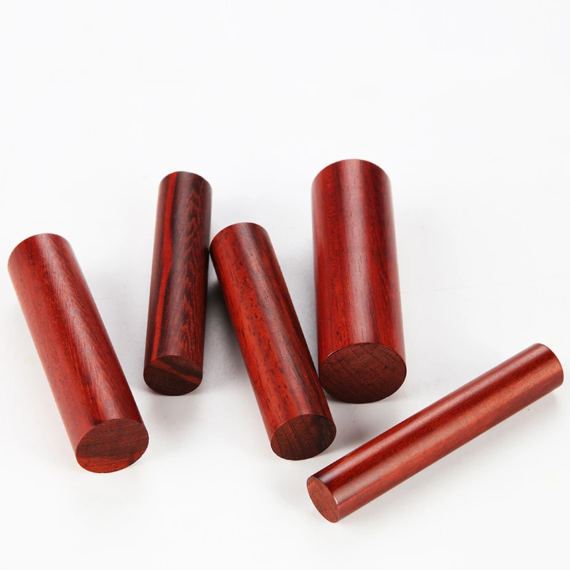 Red Sandalwood Round Blank Stamps DIY Practice Material Wood Stamp Chinese Painting Calligraphy Name Seal Beginner Practice Seal