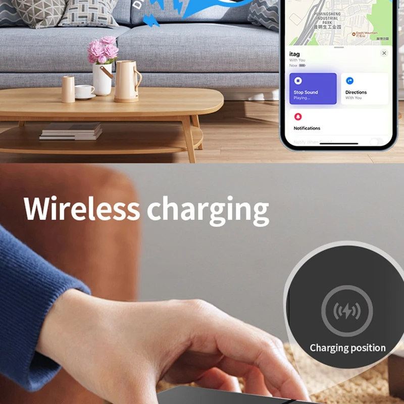 

Smart Card Smart Anti-Lost Device Wireless Charging FindMy Locator Suitable for Search App White-A09I