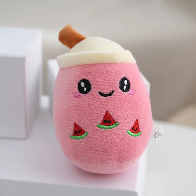 New Pearl Milk Tea Cup Soft Plush Toy Doll Bag Plush Pillow Accessories Mini Simulation Keychain Milk Tea Shop Small Gifts