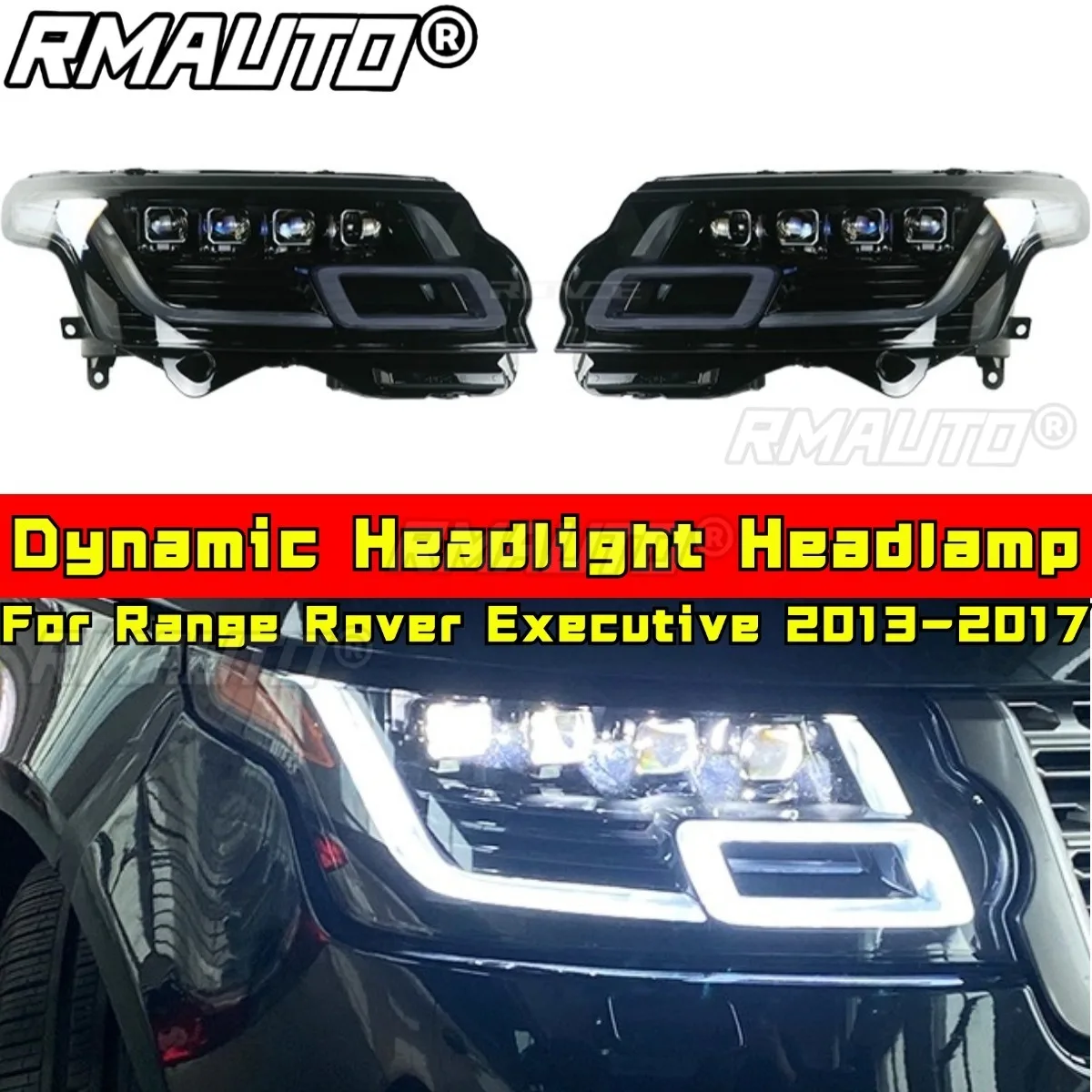 

Для Range Rover Executive 2013-2017 комплект кузова для подбородка, динамическая фара, фара ближнего света, ходовые огни, автомобильные аксессуары