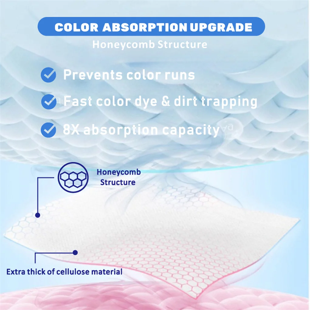 

Mixed Dye-Proof ABSorption Color Removal Sheets Laundry Dye Trapping Tablets Washing Machine Use Original Title Dye Trapping