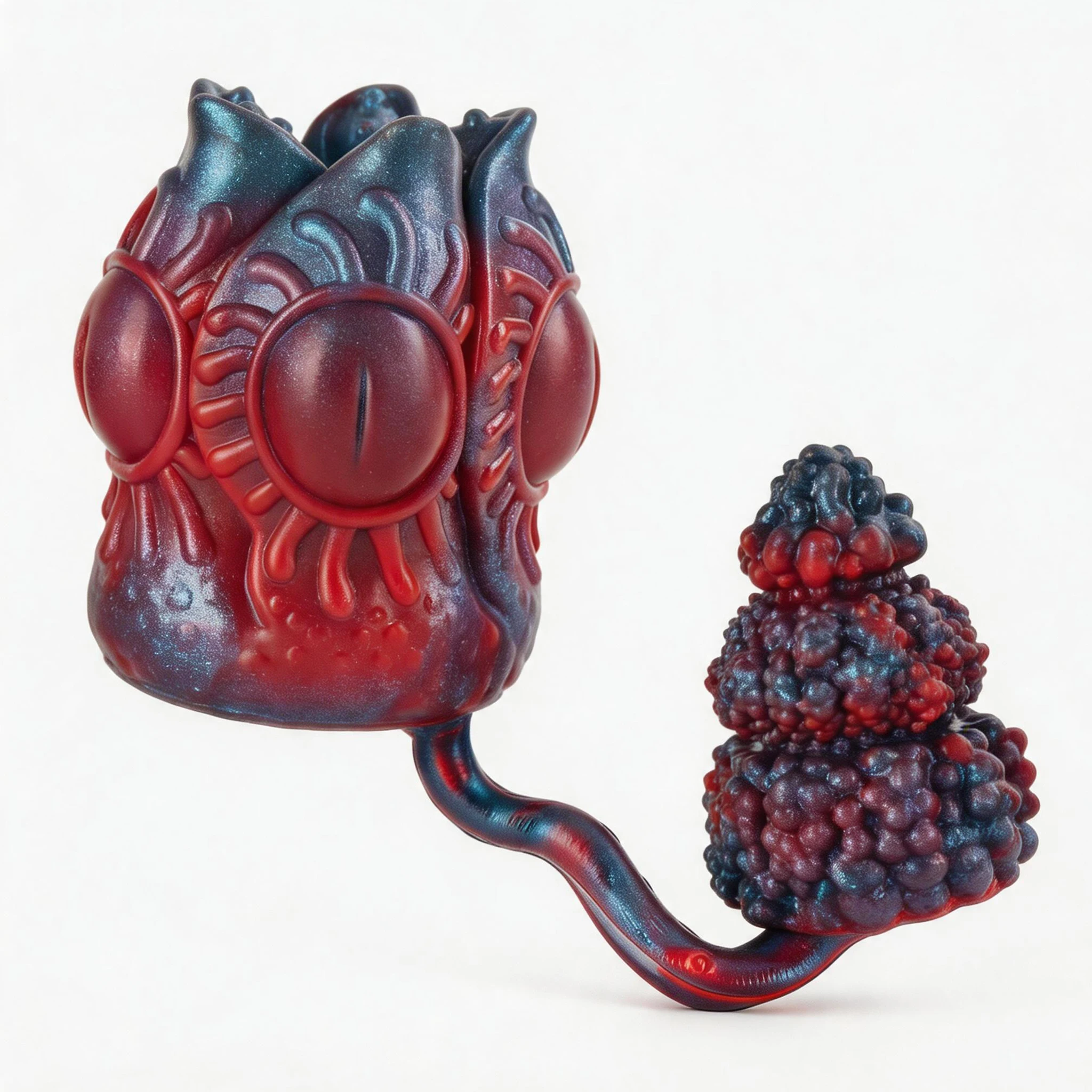 SHAZ Fantasy Monster Buttplug & Masturbator, Gradient Shimmer Silicone, Double Stimulation Novelty Intimate Pleasure Set for Men