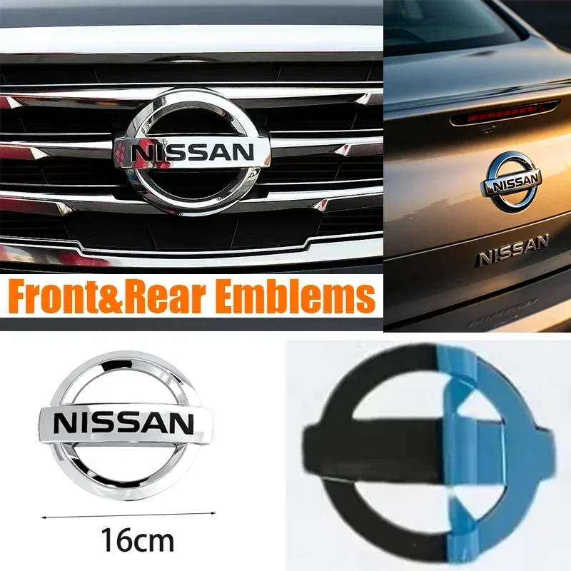 ABS Car Front Cover Emblem Rear Tail Sticker for Nissan Leaf Qashqai X-Trail Kicks Juke Patrol Maxima Murano Altima Teana Versa