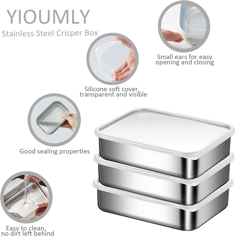 Stainless Steel Containers Food Storage Bento Box Dishwasher Safe For Food Storage