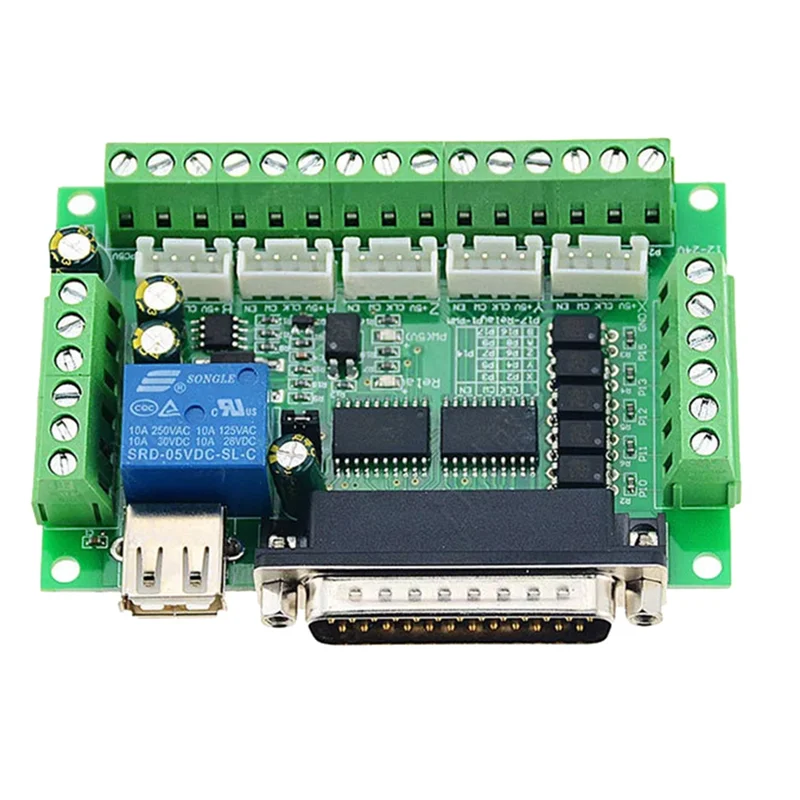 Placa controladora para máquina de grabado MACH3, placa de ruptura CNC de 5 ejes con acoplador óptico para accionamiento de Motor paso a paso