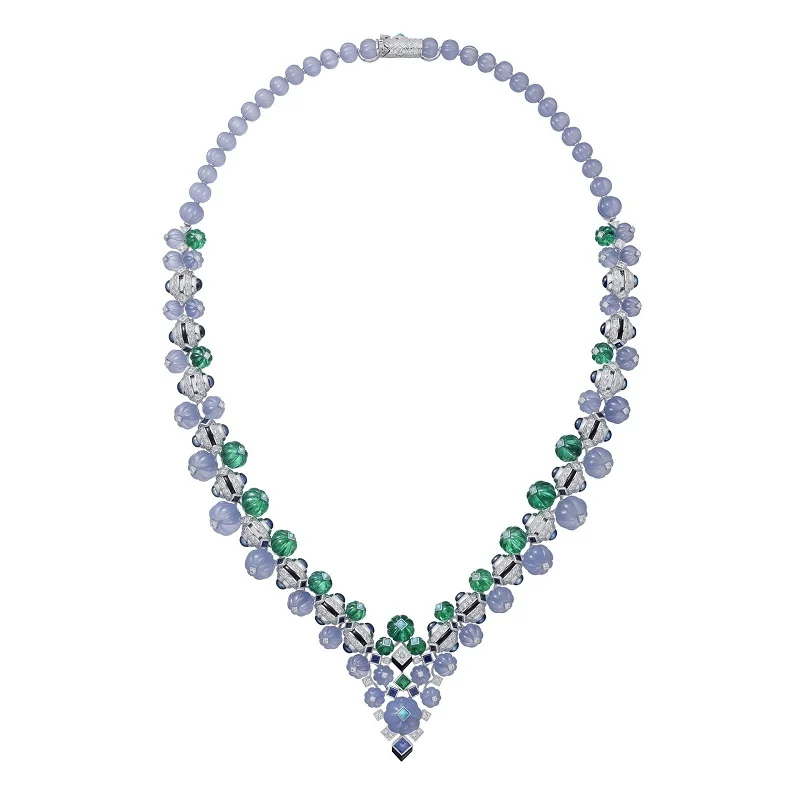 

New Luxury Fruit-Shaped Emerald Necklace With 925 Sterling Silver For Women