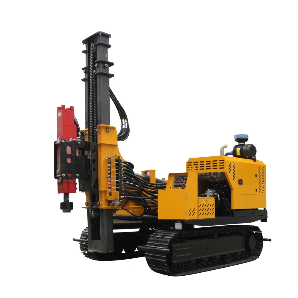 HOT SALE YANMAR Di esel Engine PV Photovoltaic Project Hydraulic Pilling Drilling Machine Pile Driver Telescopic Design Mast