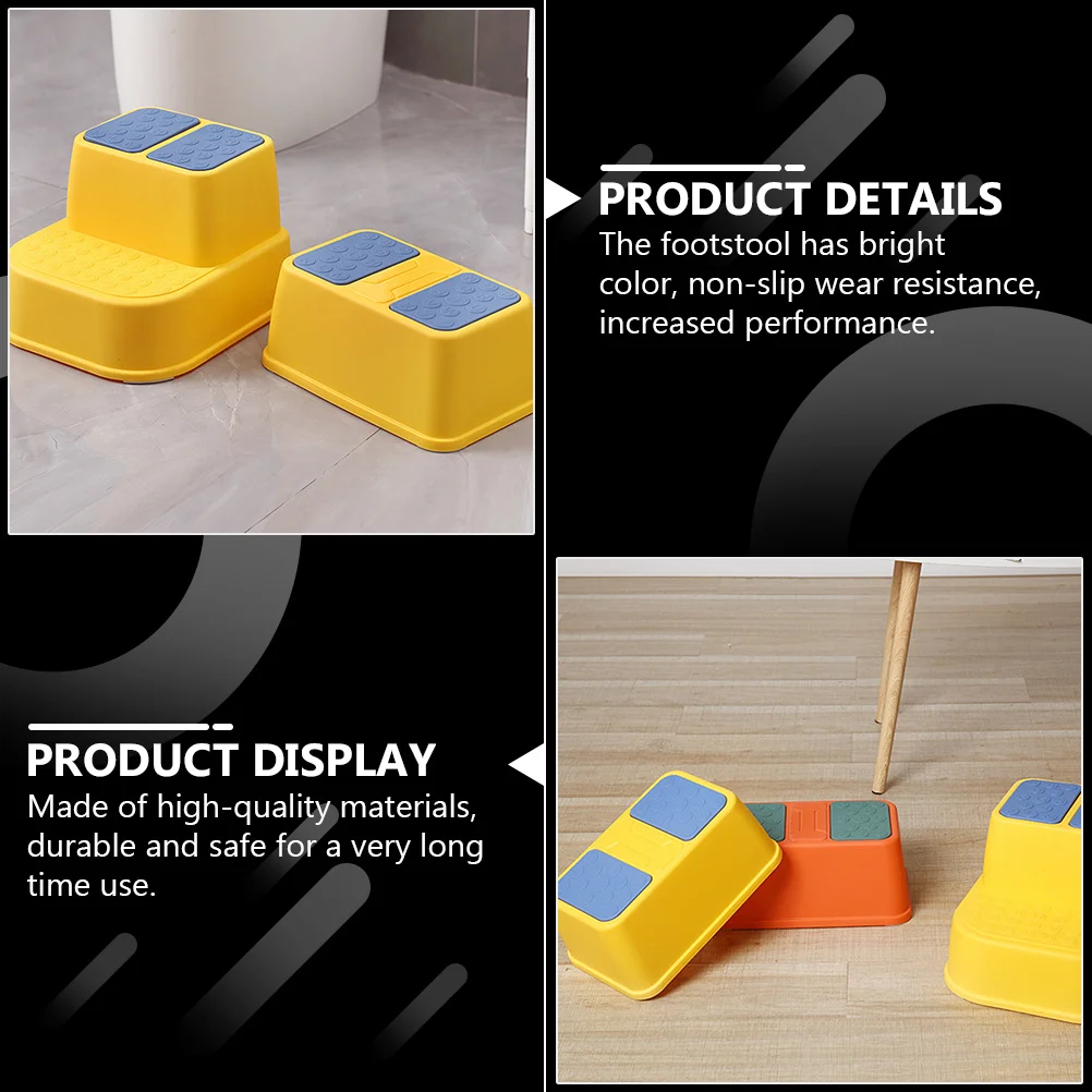 

1pc Non-Slip Footstool Step Stool For Bathroom Home Use Safe Standing Stool Toilet Training Bright Color