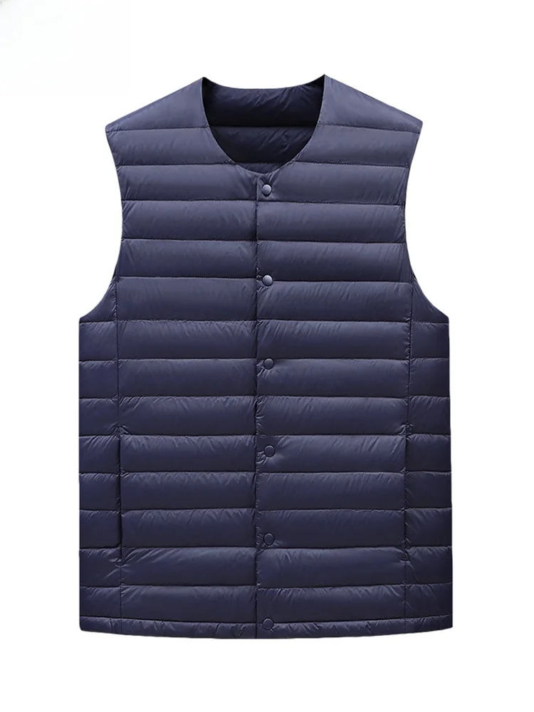 

TUCANO брендовый легкий пуховый жилет, мужской зимний белый пуховый теплый стеганый жилет с v-образным вырезом, мягкое полиэфирное волокно, внутренняя одежда