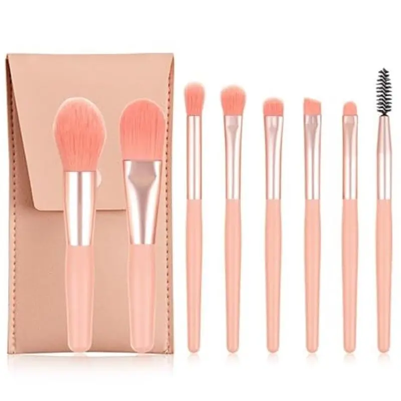 

8PCS Mini Makeup Brush Set Foundation Blush Highlighter Eyeshadow Soft Fluffy Concealer Kabuki Blending Brush Female Beauty Tool