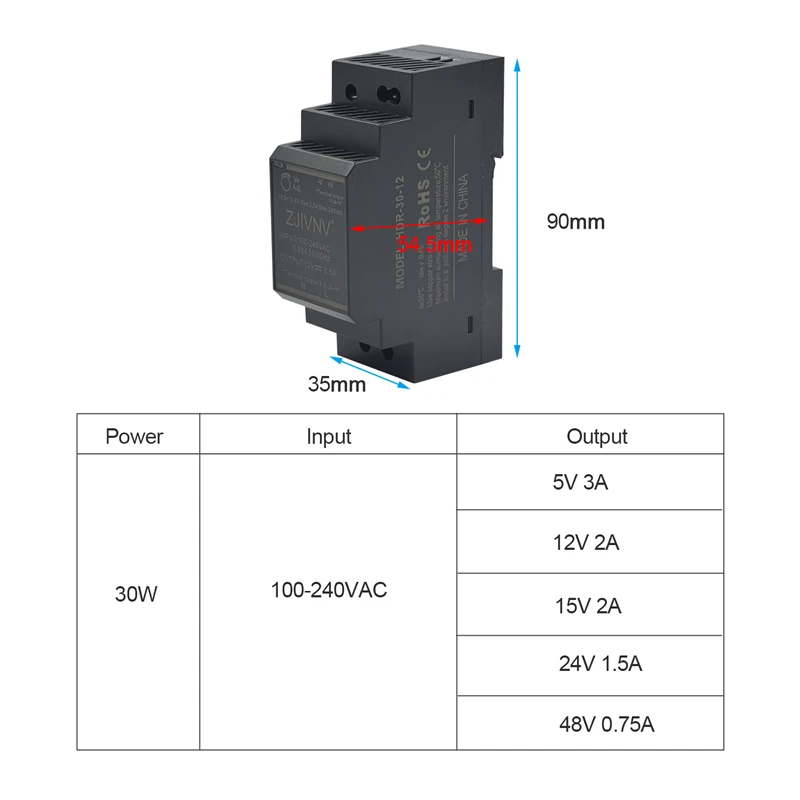 15 واط 30 واط 60 واط 100 واط 150 واط HDR DIN السكك الحديدية تحويل التيار الكهربائي التيار المتناوب 100-240 فولت إلى تيار مستمر 12 فولت 24 فولت جودة عالية HDR-15 HDR-30 HDR-60 HDR-100