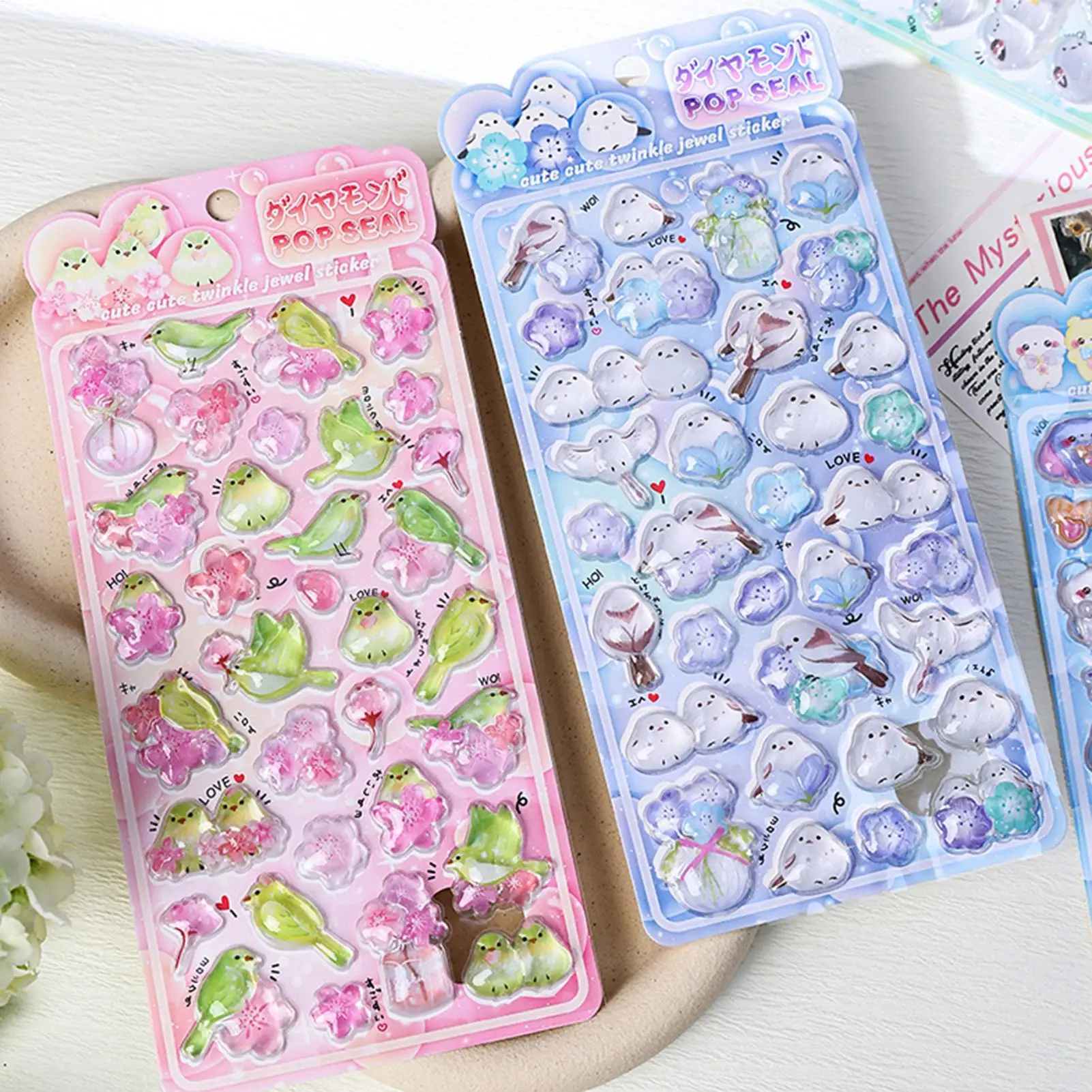 3D Relief Stickers Cute Titmouse Animal Decals 3D Bubble Foam Sticker For Notebook Planner Journal Laptop Phone Case Water cup
