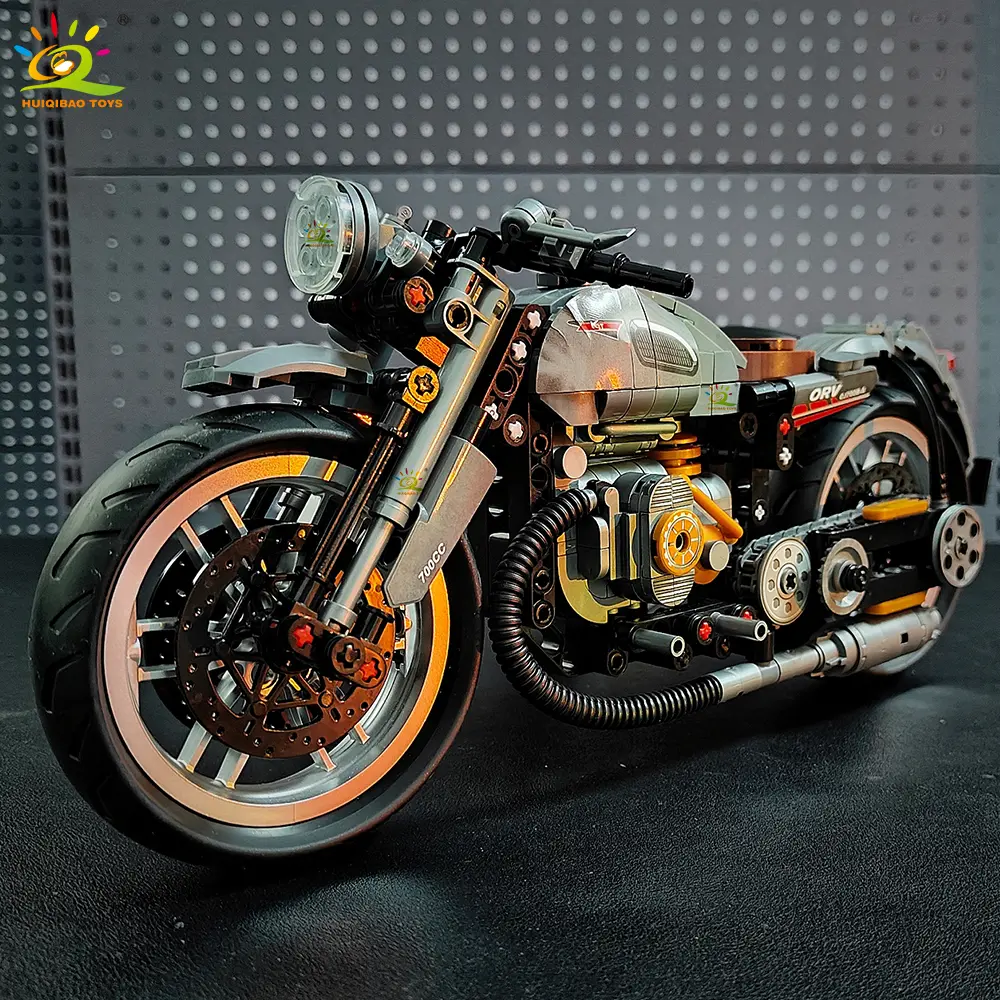 Huiqibao 808 pçs moc technial moto modelo de construção blocos cidade moto racer tijolos brinquedo para crianças menino crianças adulto carro conjunto