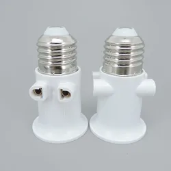 AC 110V 240V 4A E27 Power LED Bulb Lamp Base Socket to EU Plug Adapter Lighting Light Holder Connector Screw Conversion plug