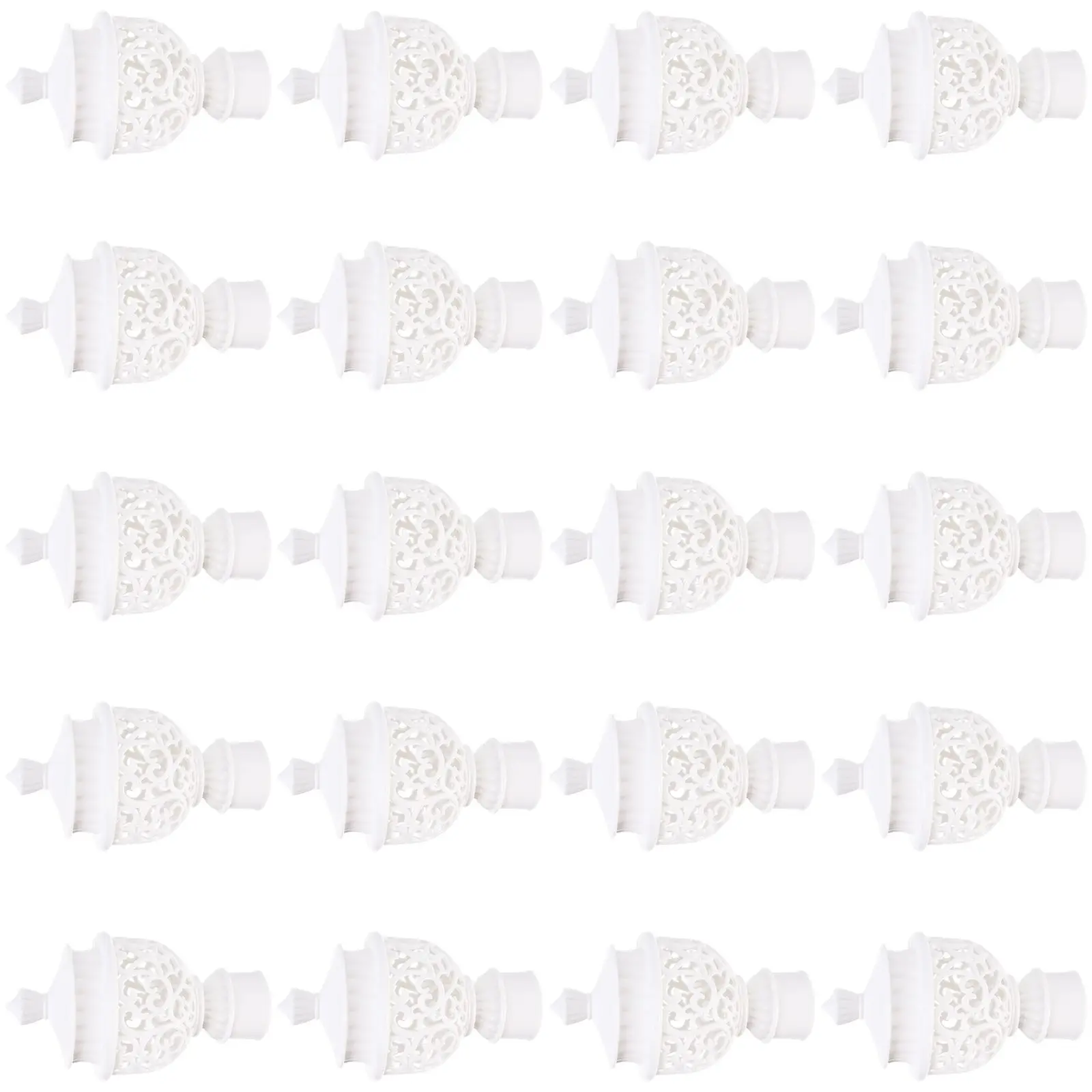 

20 Pcs Curtain Rod End Cap PP Simple Design Decor Bedroom Dorm Apartment Curtains Accessories