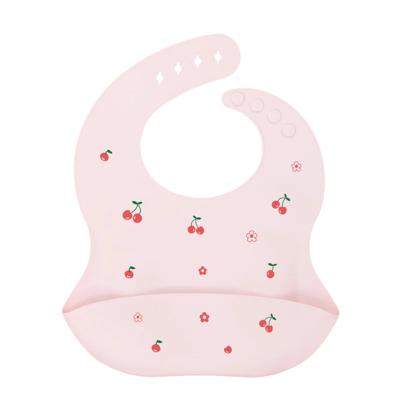 Sweet Flower Raibow Silicone Baby Bibs Waterproof Saliva Dripping Bibs Cartoon Bear Newborn Feeding Soft Adjustable Burp Scarf