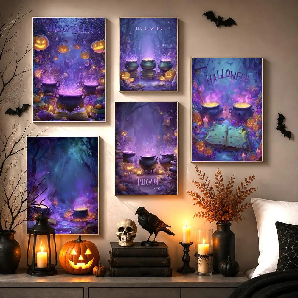 IIIustration Halloween Toxic Potion Poster Halloween Poster Gothic Dark Aesthetic Wall Art Vintage Spooky Decor Home Room Gift