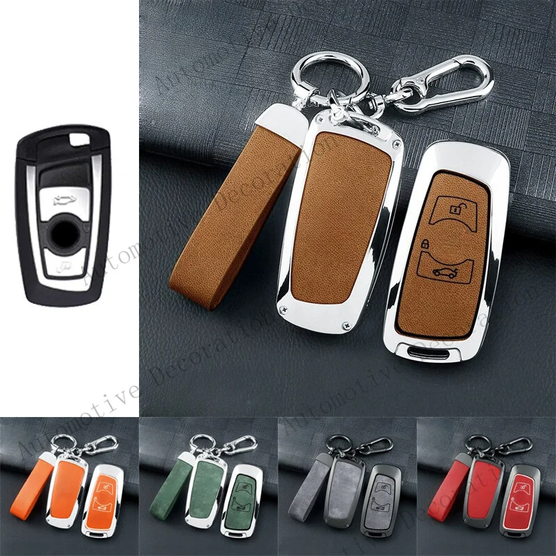 Z+ Zinc Alloy Leather Car Key Case Cover For BMW F15 F30 1 2 3 4 5 6 7 X2 X3 X4 X5