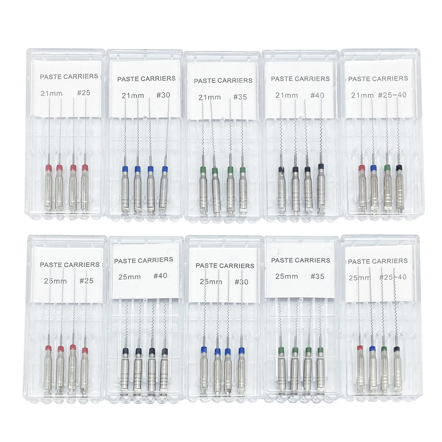 4pcs/Box 21/25mm Size: 25#-40# Dentistry Tool Dental Rotary Paste Carriers Spiral Filler Lentulo Assorted Engine Filling Paste - view 2