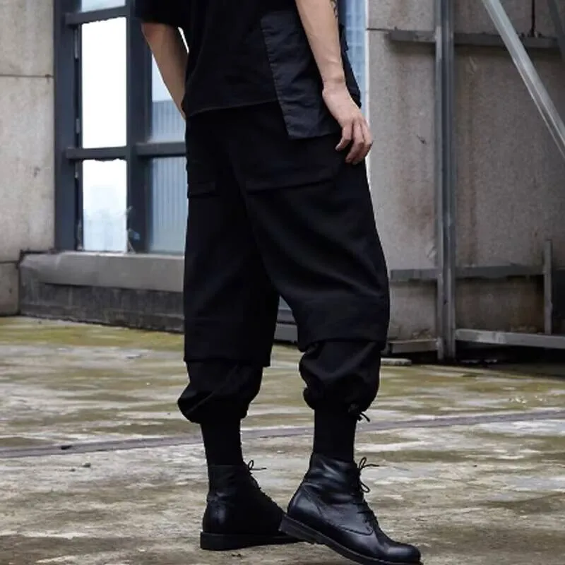 

Индивидуальные ложные мужские осенне-весенние комбинезоны, новые и две модные швы, молодежные свободные брюки для отдыха, большой размер