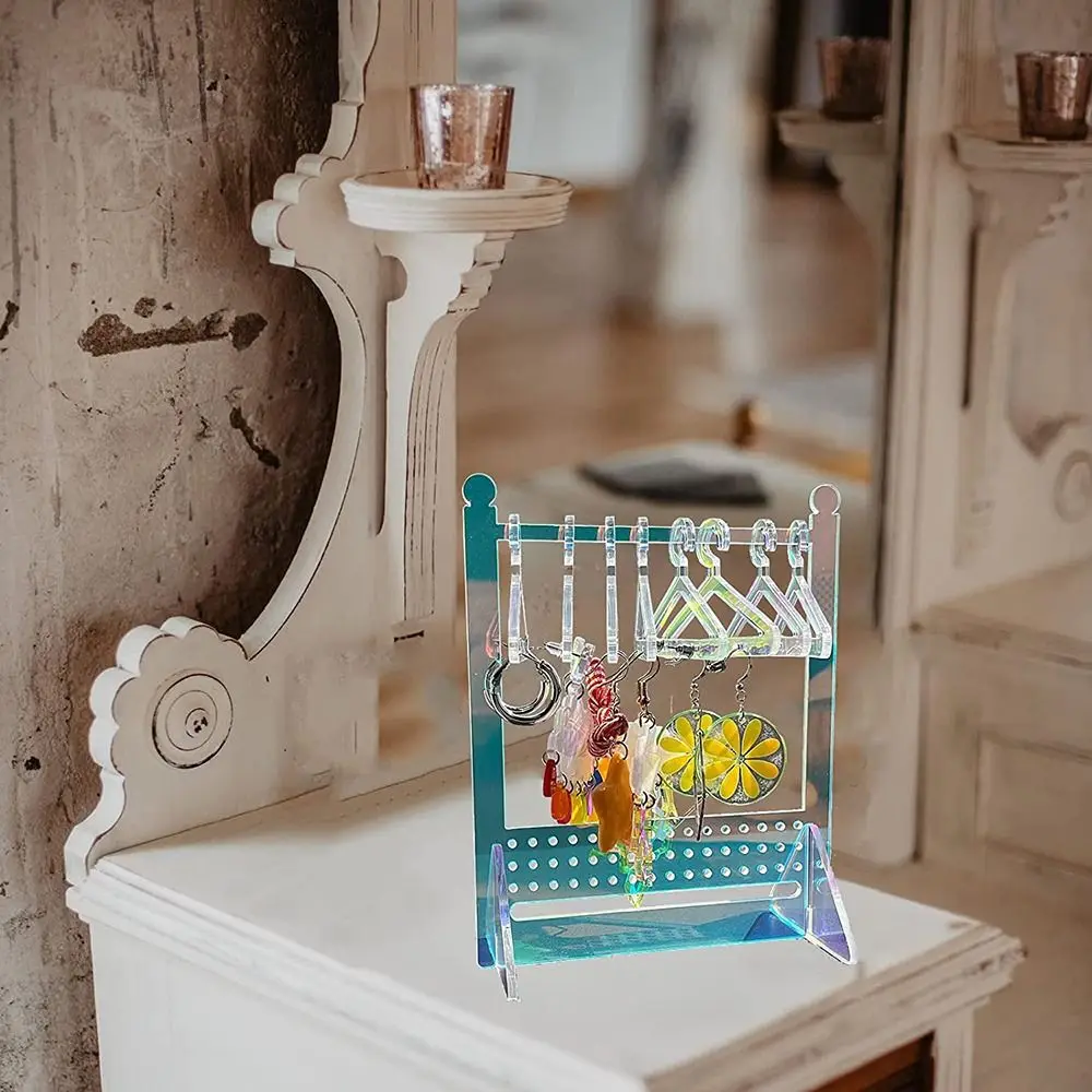 حامل عرض أقراط أكريليك ، شماعة معطف مصغرة ، طبقات مفردة ومزدوجة ، حامل عرض مجوهرات ، موضة ملونة