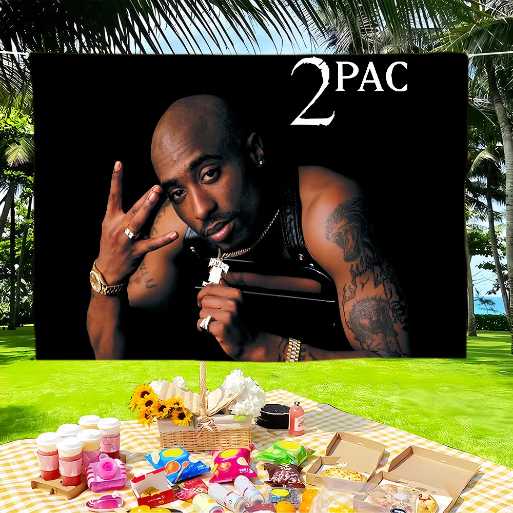 Singer Tupac Shakur flag Tapestries Outdoor Parties Bedrooms Living Rooms Dorm Rooms Wall Decor Banners Gifts