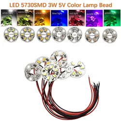 LED 5730SMD 3W 5V lámpara de Color Bead Light Board bombilla redonda transformación fuente de luz Dia 32MM verde azul rojo púrpura luz blanca