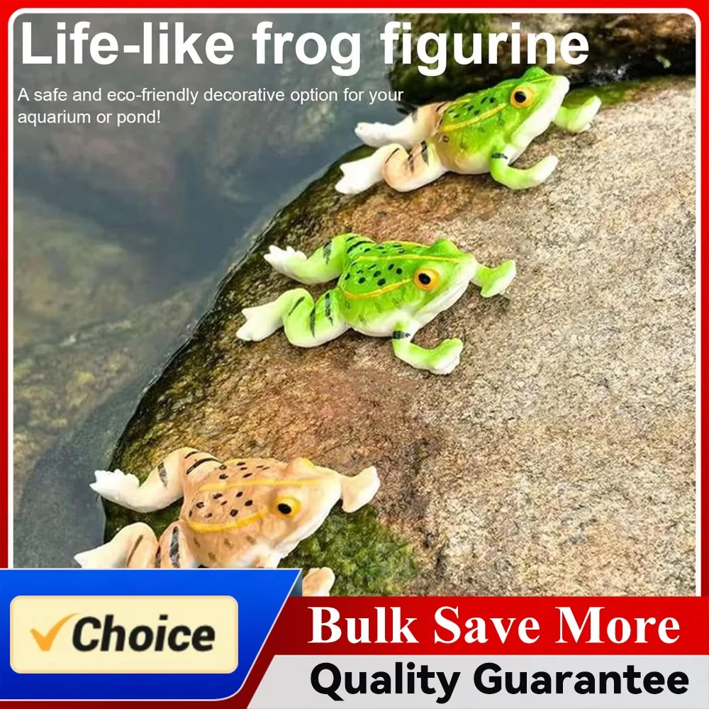 3pcs Miniature Frog Figurine Weatherproof & Versatile Natural Texture & Floating Design for Fairy Garden Terrarium Decor