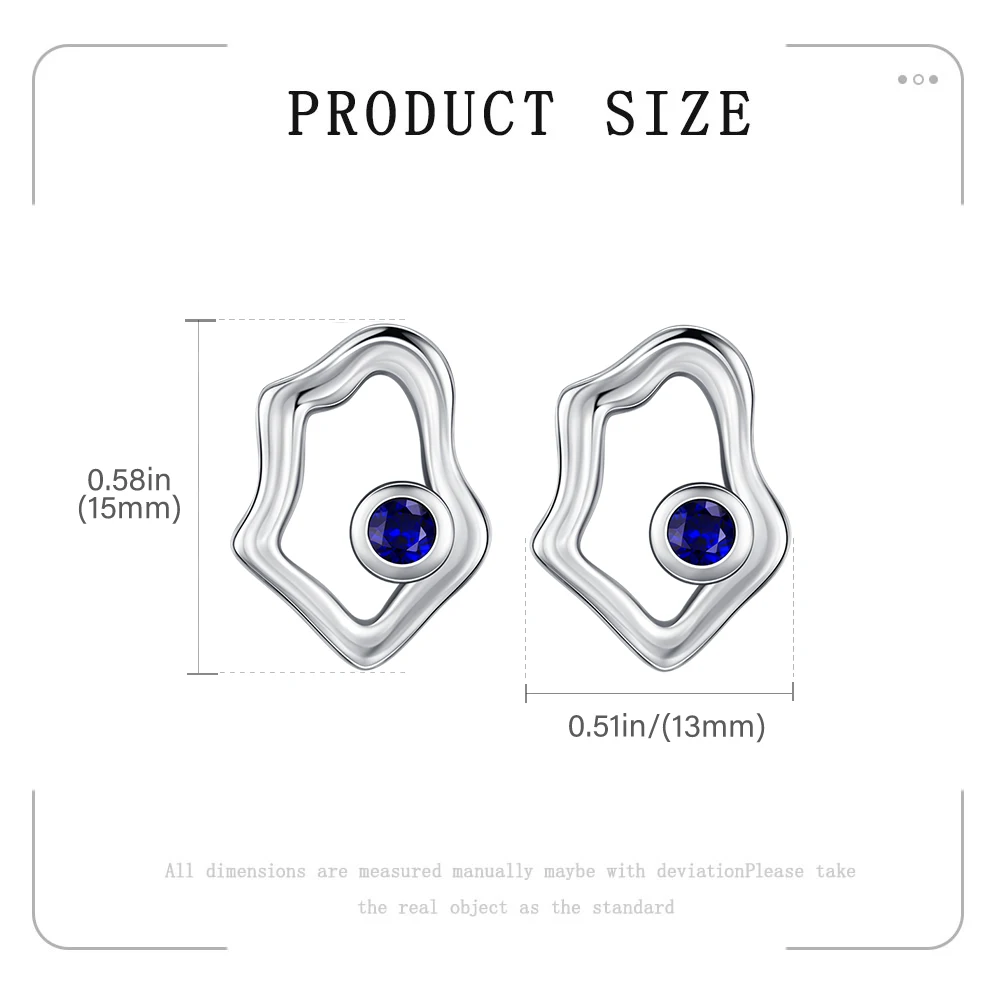 New 925 Sterling Silver Irregular Stud Earrings Hypoallergenic Earrings Daily Commute Modern Art Deco Jewelry Gift For Women
