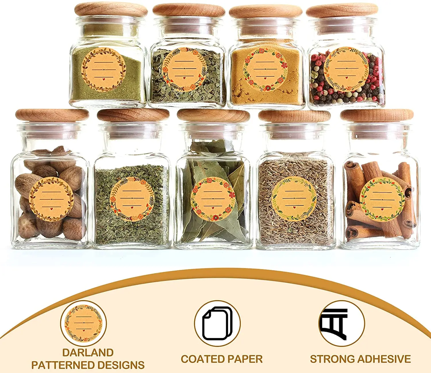 500pcs Retro Kraft Paper Labels Stickers Blank Writable Sealing Labels for Gift Decor Jar Food Classification Sticker Stationery