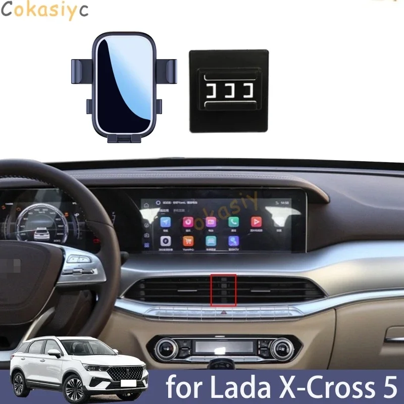 Soporte de teléfono de coche por gravedad para Lada x-cross 5 Faw Bestune T77 soporte de navegación de pantalla cunas de ventilación de aire Clip de soporte de teléfono