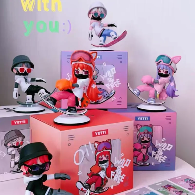 

Yettispace лыжная фигурка, экшн-фигурки, версия Q, Коллекционная модель, забавные игрушки для детей, настольное украшение, подарок на день Святого Валентина