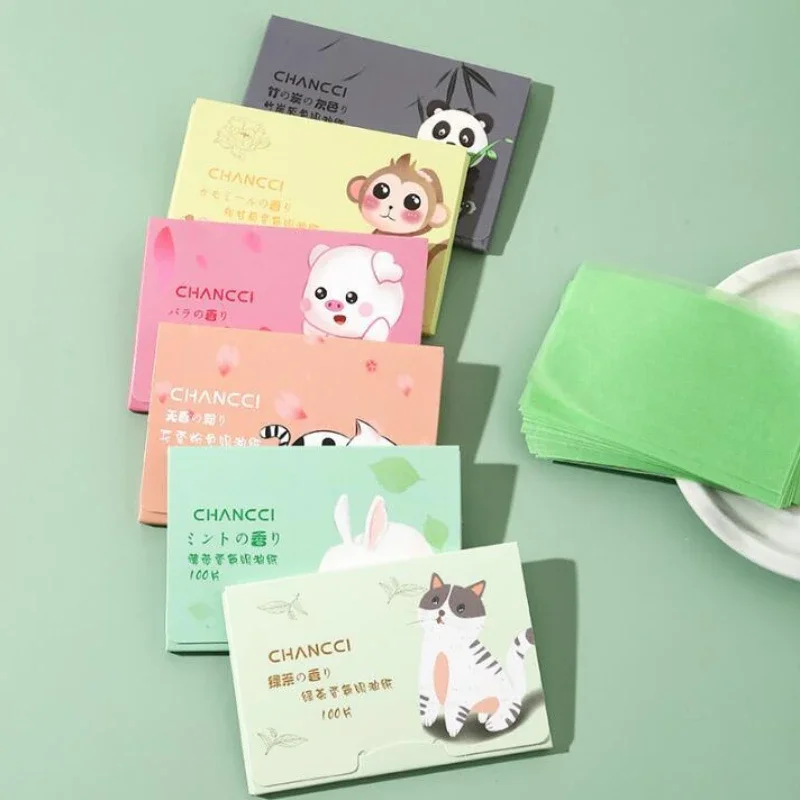 100pcs/Bag Face Absorbent Oil Control Paper Green Tea Wipe Oil Removal Absorbing Sheet Matcha Oily Face Blotting Paper Wholesale