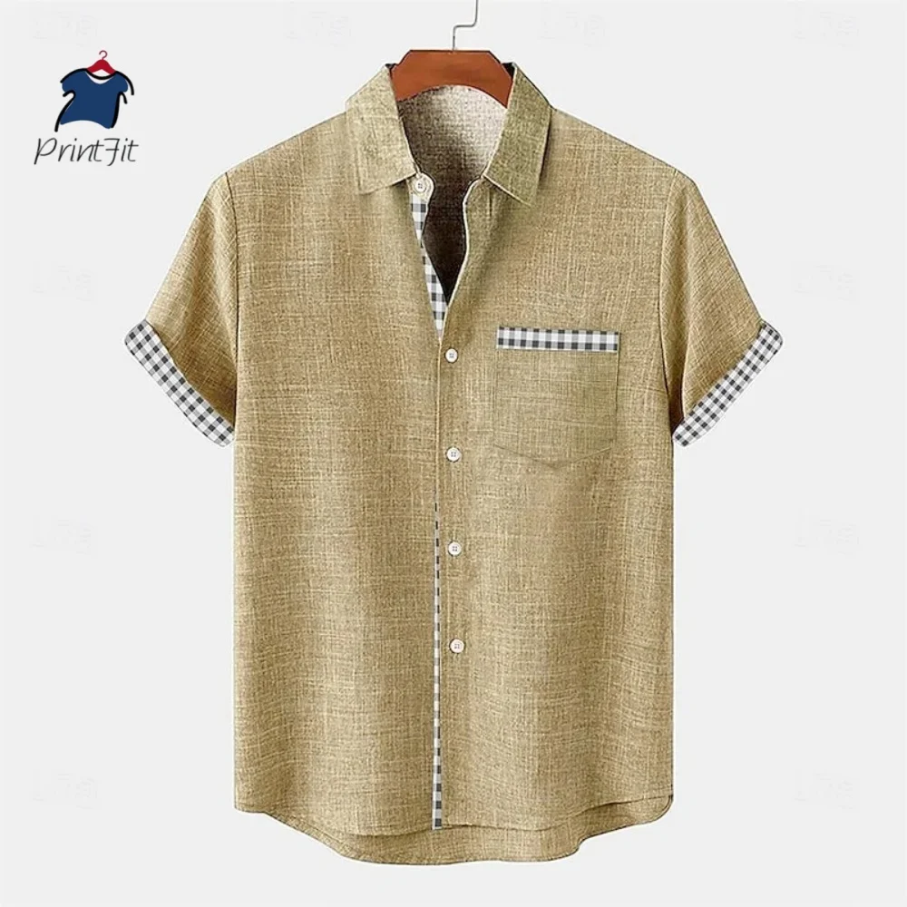 2025 New Men's 3D Casual Shirt Hawaiian Shirt Men's Summer Casual Short Sleeved Shirt Men's Clothing Breathable Shirt