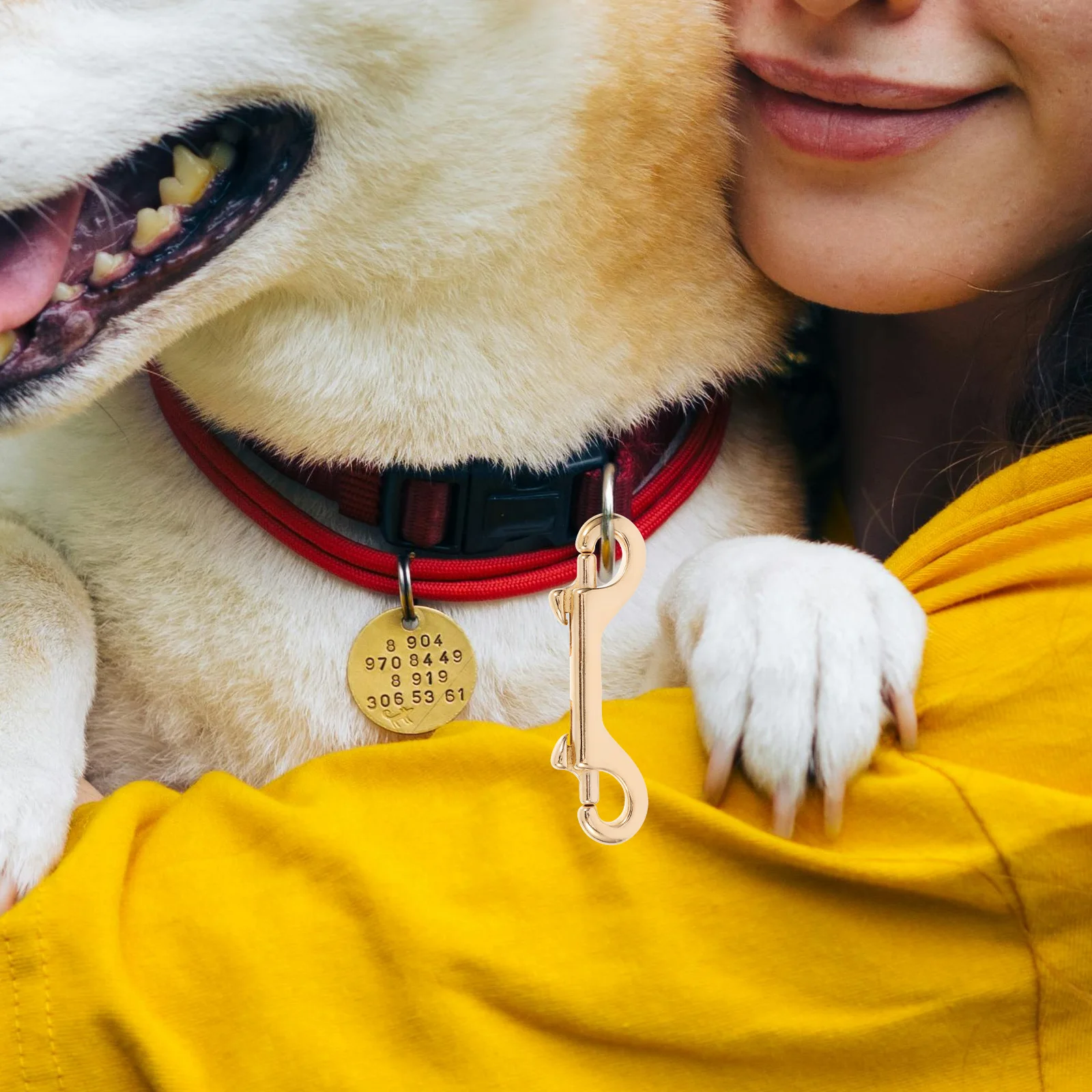 

Double Head Lobster Claw Snap Hook Brass Solid Swivel Clip for Purse Straps Belting Leathercraft Brass Bag Clip