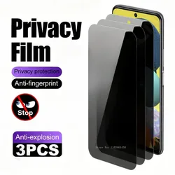 3Pcs Privacy Screen Protector For Samsung A05 A06 A11 A16 A23 A34 A52 A53 A73 Tempered Glass For Samsung A05 A13 A15 A25 A35 A55