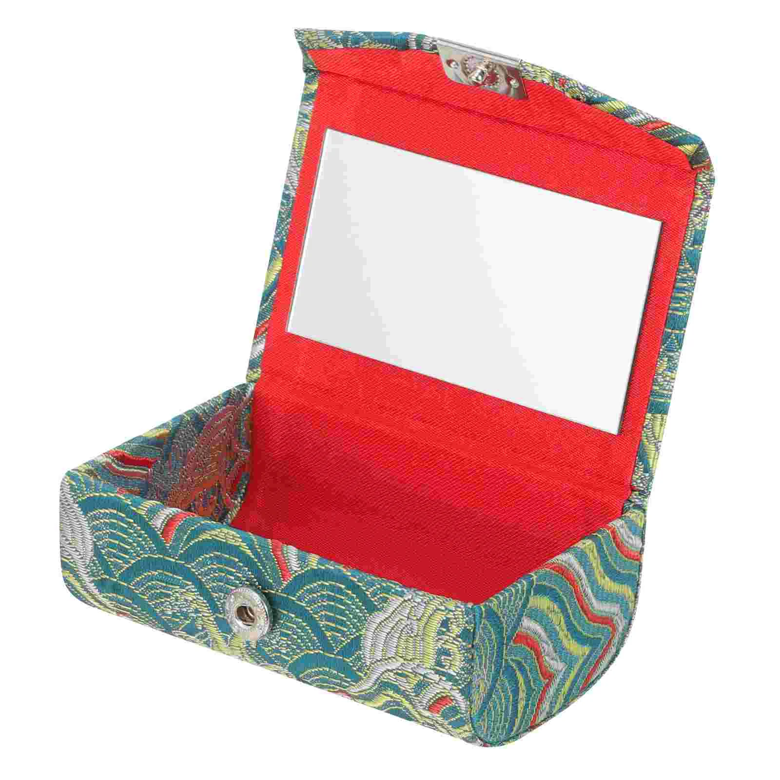 Travel Purse Brocade Lipstick Box Chinese Style Make up Organizer Vintage Holder