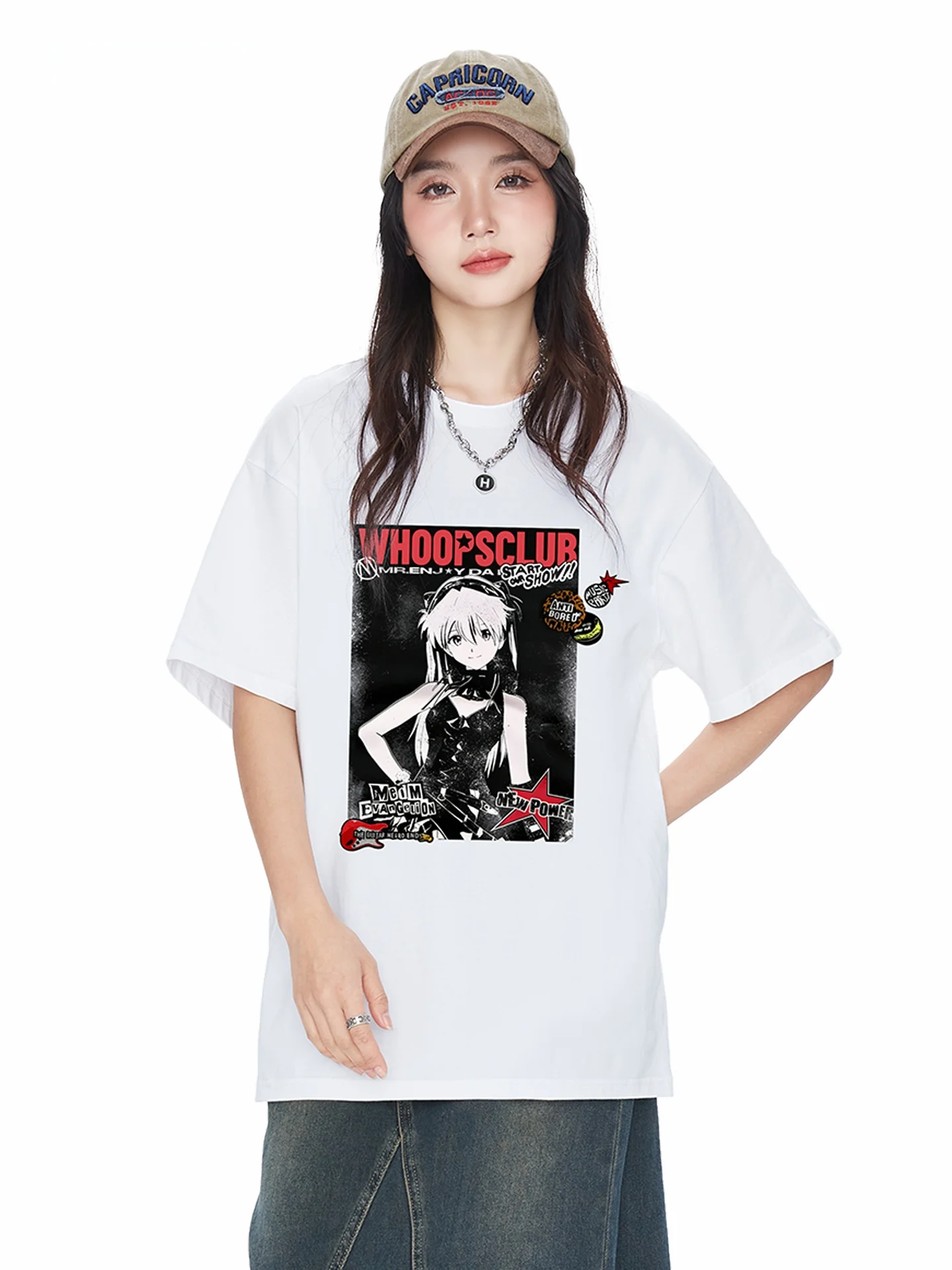 

Женская футболка с коротким рукавом и принтом персонажей американской серии Whoops, новинка 2026 года, весенне-летний дизайн, стильный топ в стиле INS