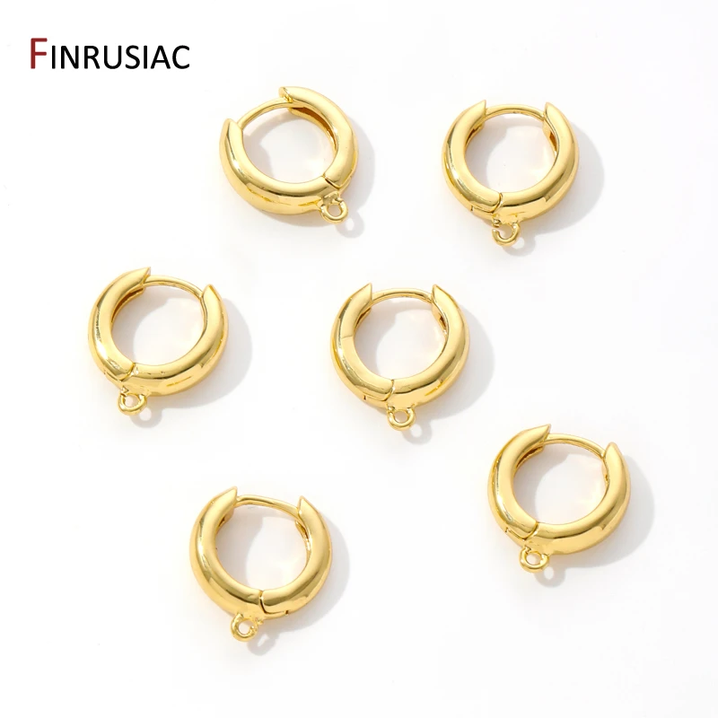 18K Gold Plated Brass Round Shvenzy Earring Clasps Findings,Earwire Fasteners, DIY Handmade Earrings Making Supplies Materials