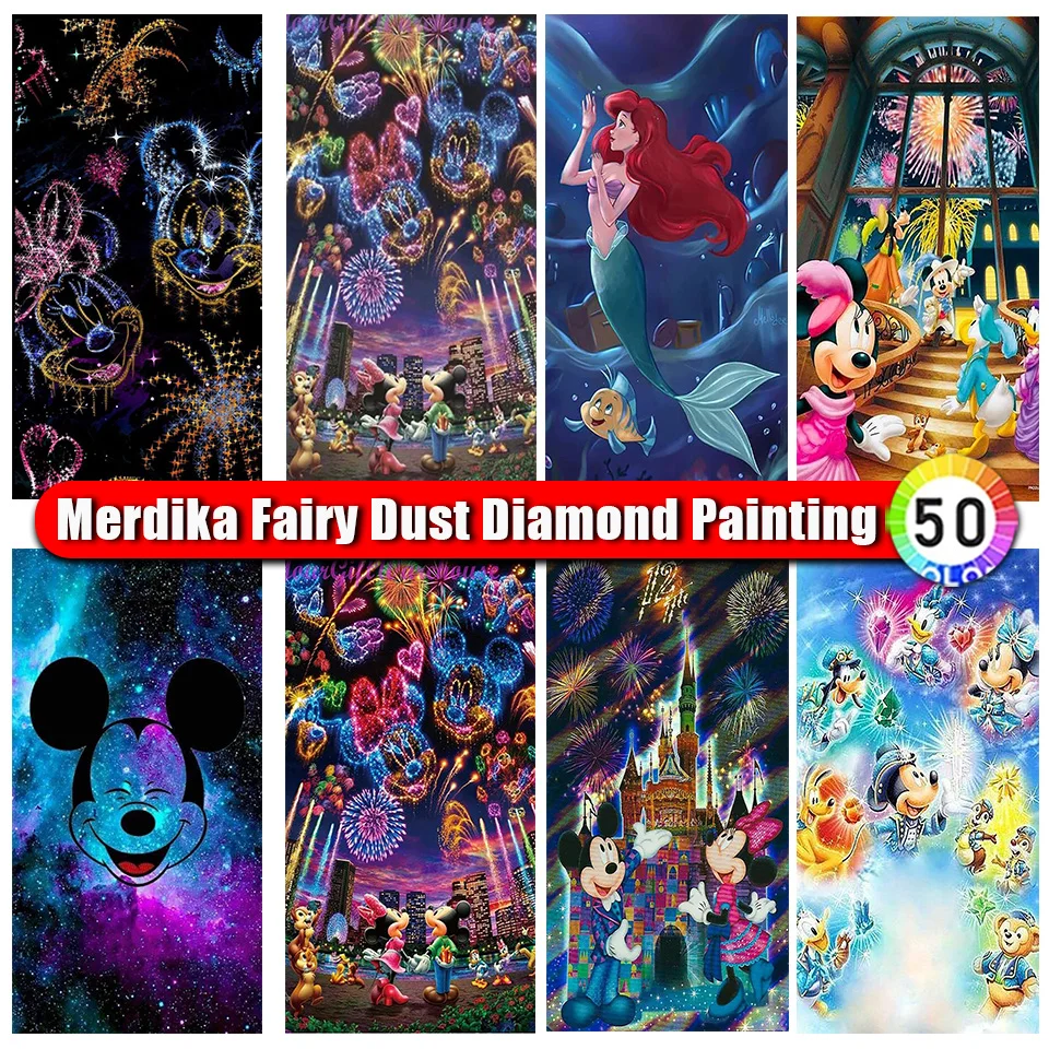 Picture Size Fairy Dust Diamond Painting Mickey Mouse Disney DIY Full Diamond Embroidery Kit Handicraft Home Wall Decor Gift