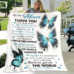 To My Mother Mom Letter Gift Series Blanket,Soft Throw Blanket for Home Bedroom Bed Sofa Picnic Travel Office Cover Blanket Kids