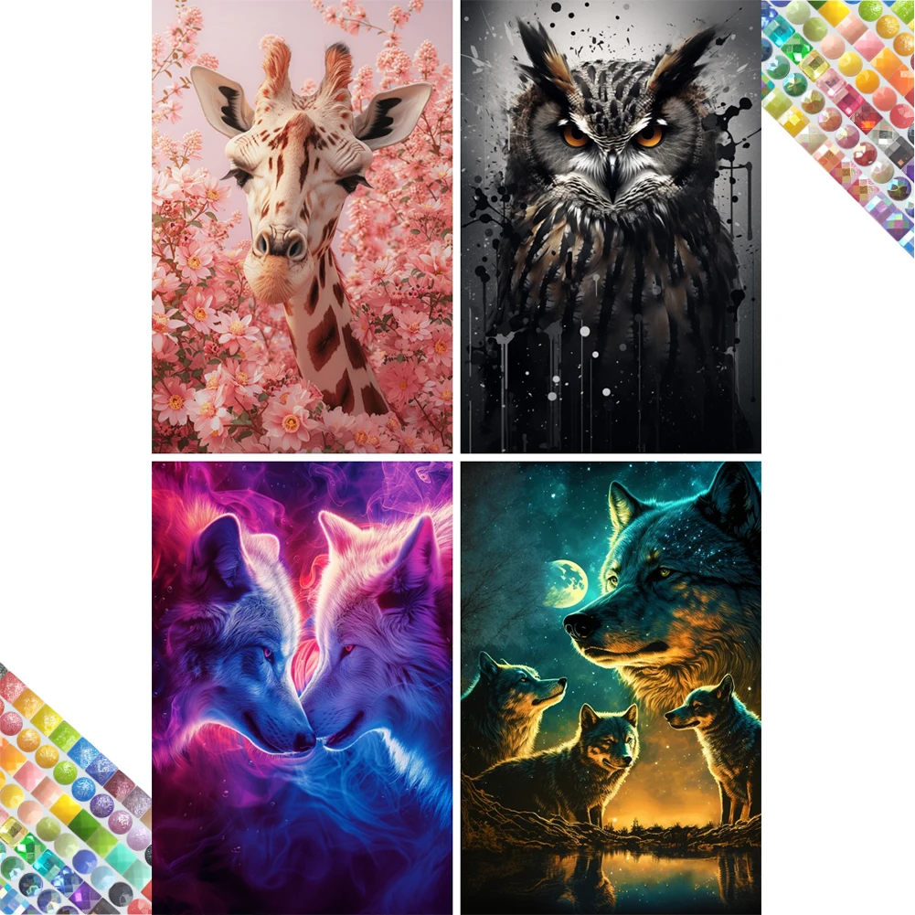 

HTC Fantasy Animal Diamond art painting new novelties 2025 Diamond mosaic high quality Full Resin 100 to 200 colors PainterBox
