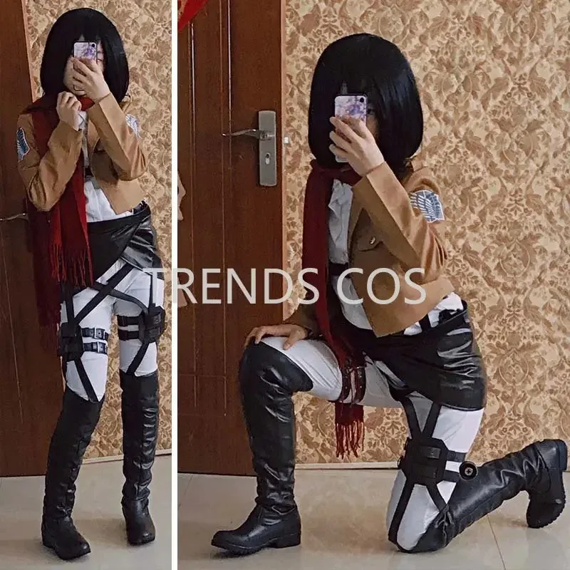 2025 11 Size 34-48 Attack on Titan Long Shingeki No Kyojin Over-the-Knee Boots ErenJaeger Ackerman Shoes Cosplay A