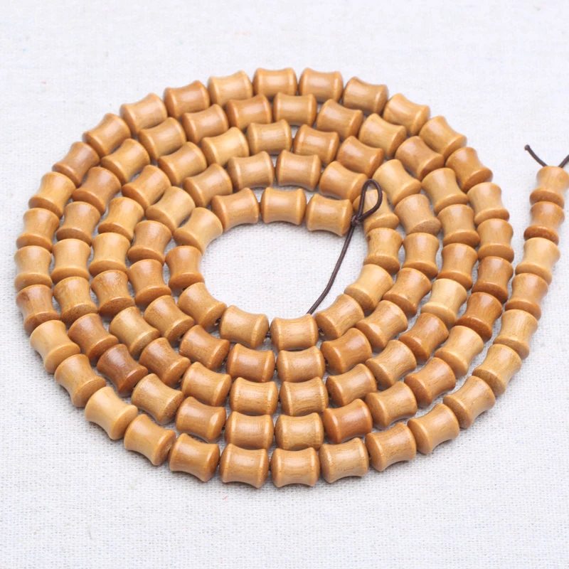 100pcs Indian sandalwood 8mm/10mm bamboo shaped accessories DIY jewelry bracelet to create natural fragrance